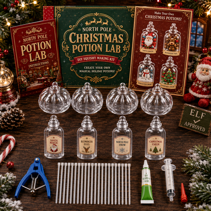 🎄 North Pole Christmas Potion Lab – 8-Piece DIY Squishy Making Kit