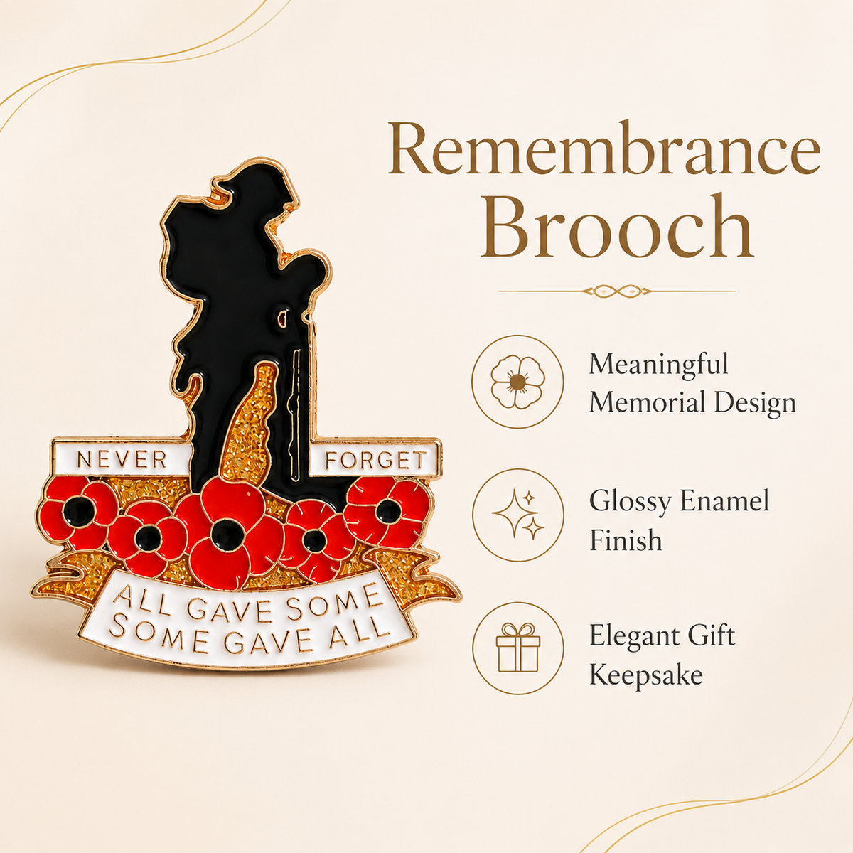 🔥Last Day 49% OFF- 🌺 Red Poppy 111th Anniversary Remembrance Brooch
