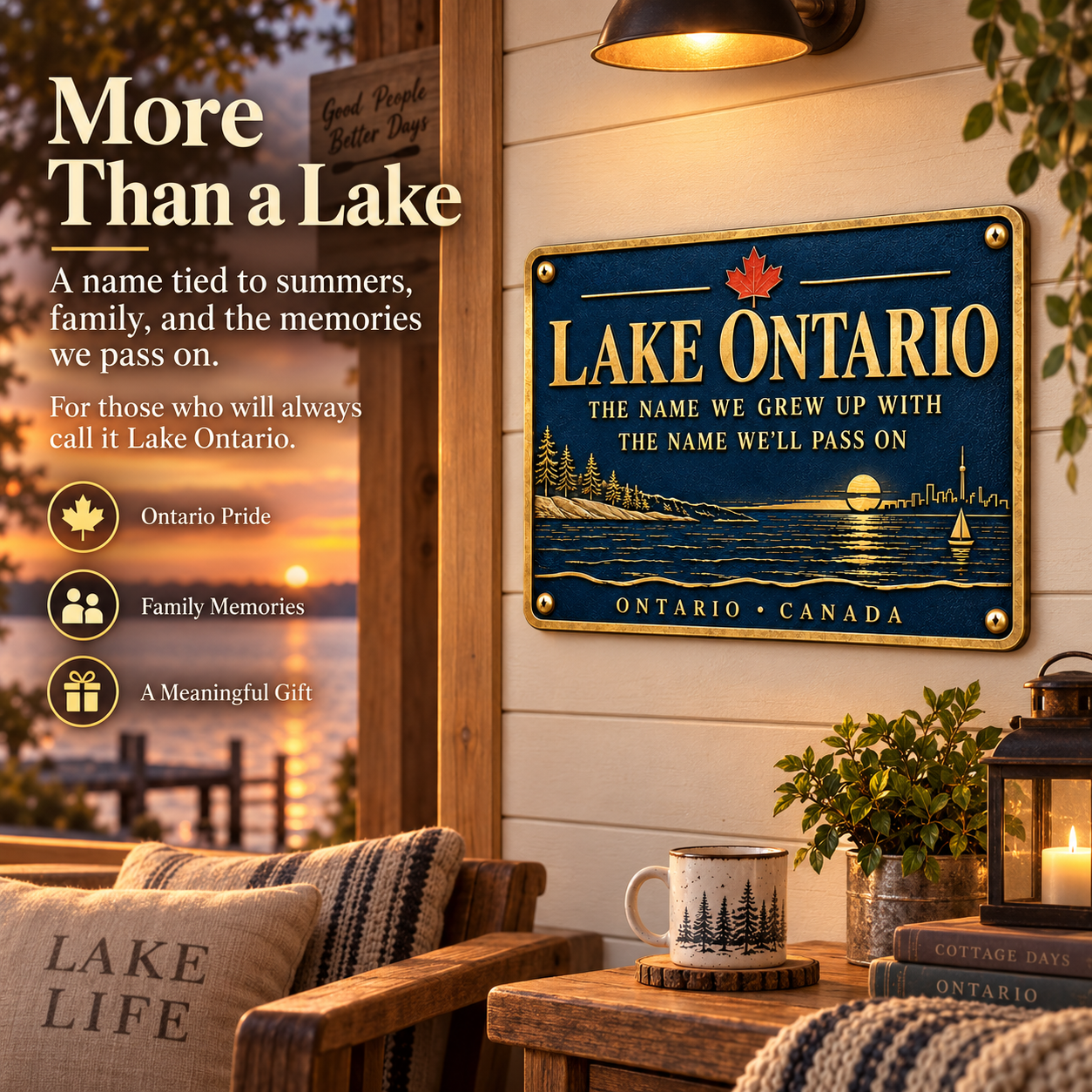 Lake Ontario Legacy Metal Wall Sign