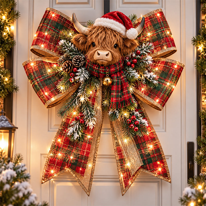 🎄 Christmas Sale 50% OFF! 🎀 Magic Bow Door Hangers – Oversized Light-Up Holiday Bows in 6 Festive Styles