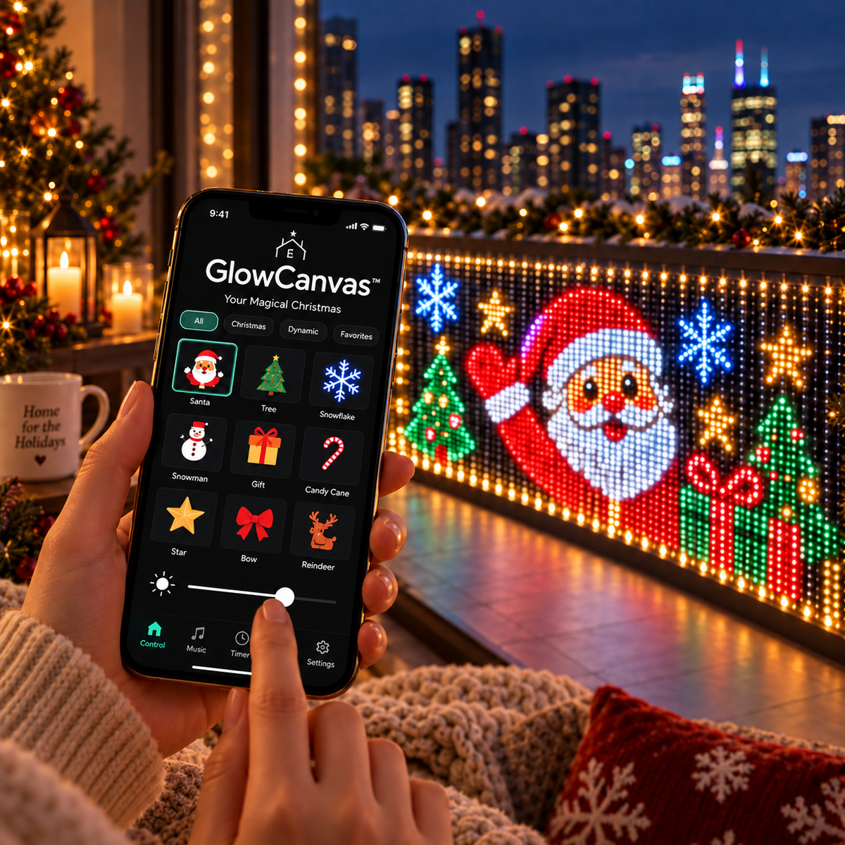 GlowCanvas smart LED curtain lights