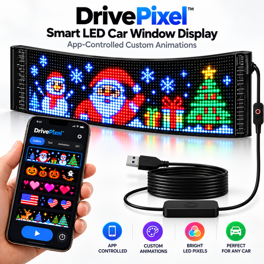 🎄 DrivePixel™ Smart LED Car Window Display | App-Controlled Animated Pixel Screen