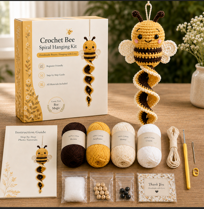 🧶 DIY Crochet Garden Friends Spiral Hanging Kit 🌿