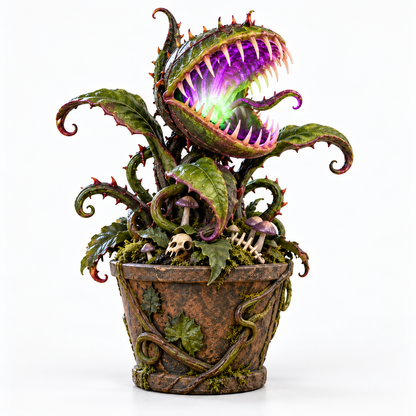 ⏰Limited Stock 50% OFF: Enchanted Carnivorous Plant Lamp 🌿✨ Fantasy Glowing Resin Decor