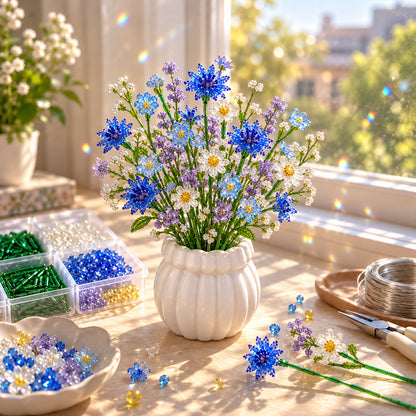 🌸 DIY Beaded Flower Bouquet Kit | Create Your Own Forever Blooming Crystal Flowers