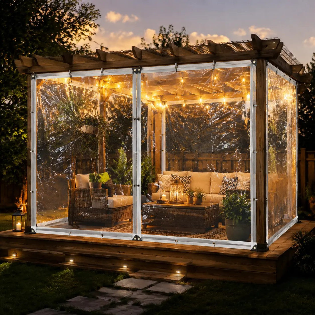 Clear waterproof tarp multiple outdoor uses