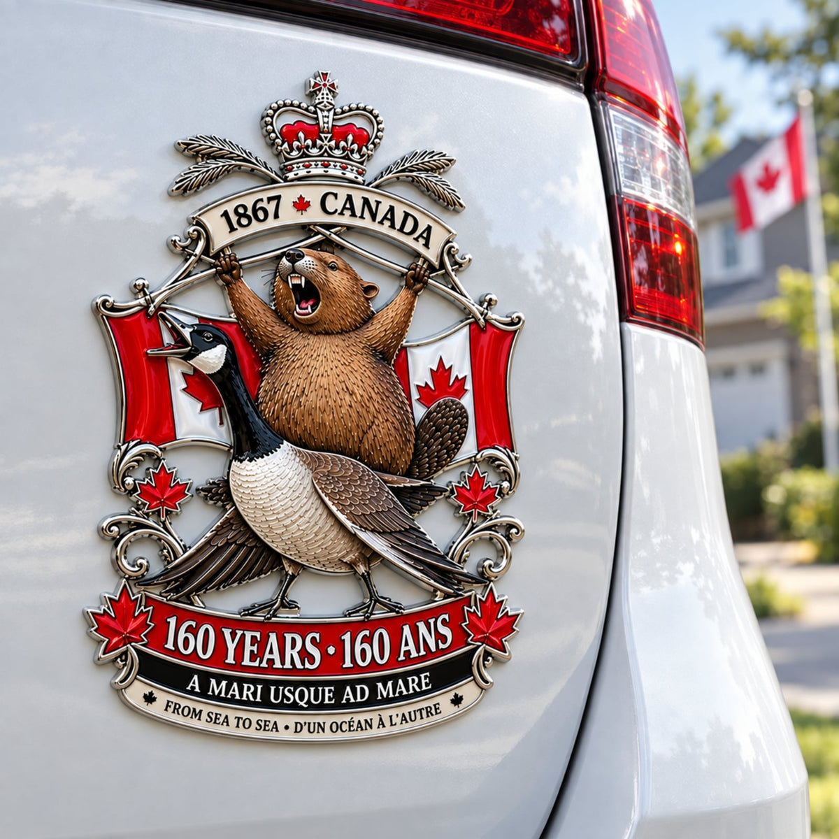 Canada 160th Anniversary Metal Car Emblem