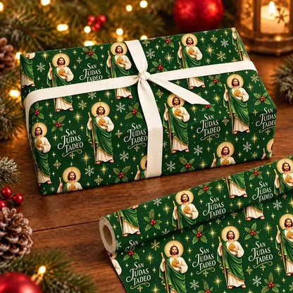 ✝️🎁San Judas Tadeo Christmas Wrapping Paper🎁Buy More Save More