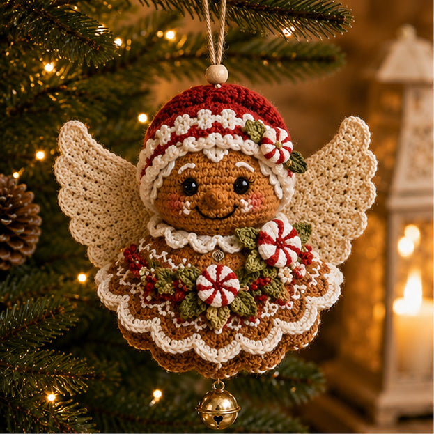 Gingerbread Angel crochet ornament