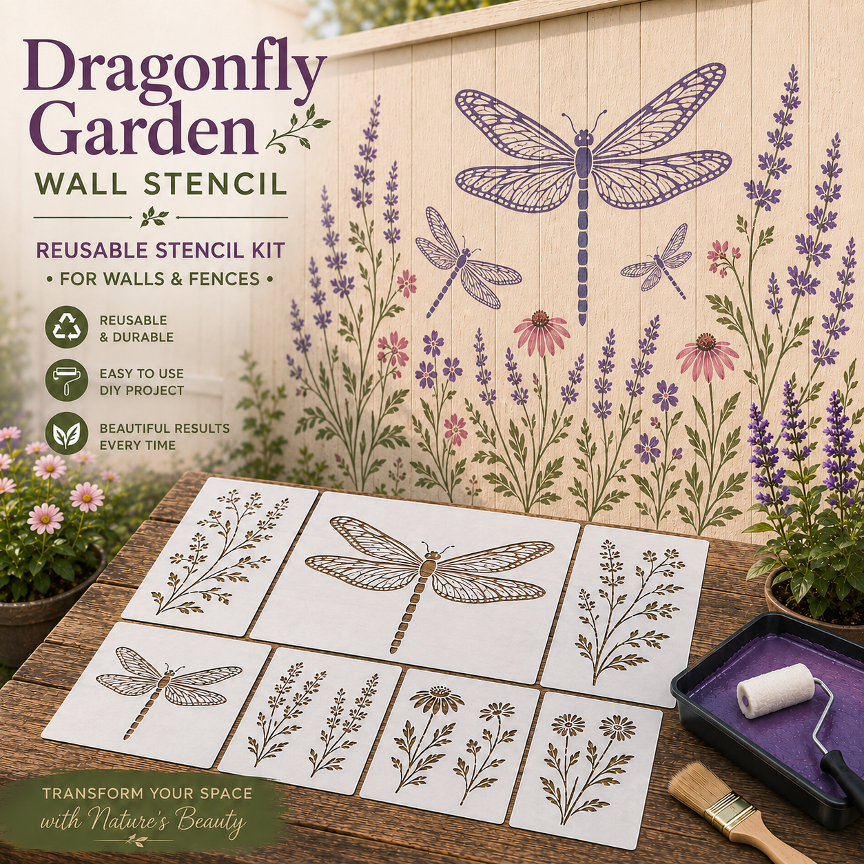 📦Limited Stock 49% OFF 🌿 Garden Wall Stencil™—Make your walls look lively and not monotonous🎁Give your child a vivid home🏠