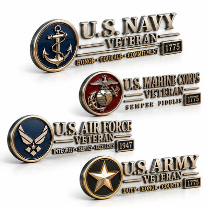 3D Metal Veteran Honor Auto Badge | For daily driving & veteran gatherings