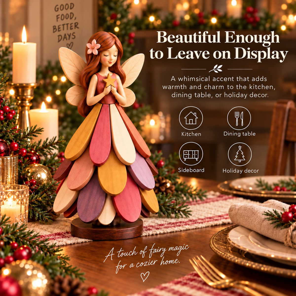 🧚 Fairy Bloom Trivet – Foldable Fairy Decor & Heat-Resistant Table Protector🎁