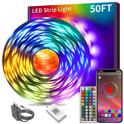 Smart RGB LED Strip Lights – App-Controlled Music Sync Ambient Lighting