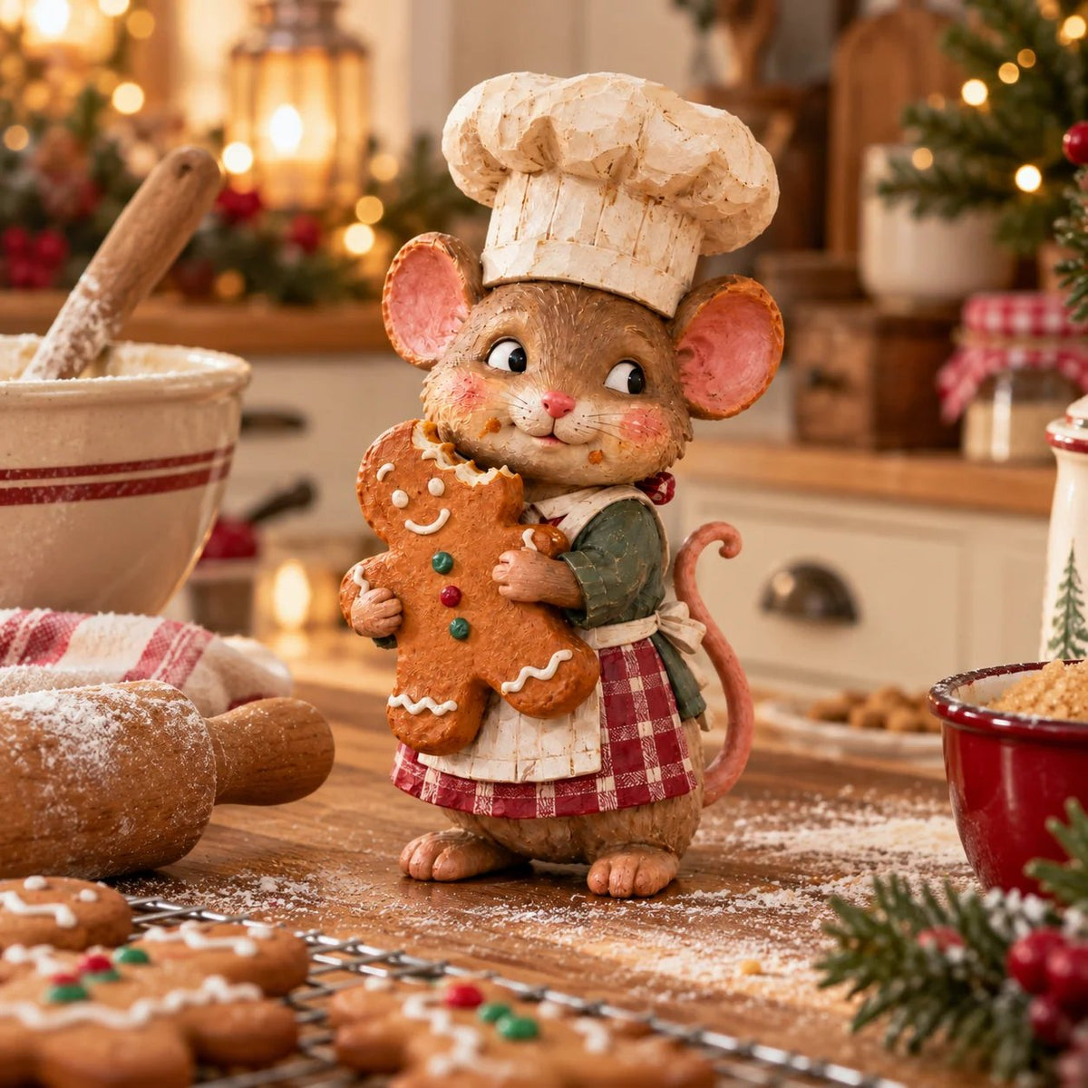 🍪 Gingerbread Mouse Baker — Whimsical Christmas Figurine🎁(📦Buy 2 Free Shipping)