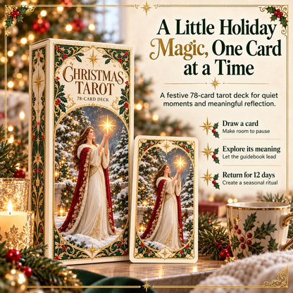 🔥Last Day 50% OFF -🎄 Christmas Magic Tarot Deck | 78 Festive Cards & 12-Day Holiday Ritual
