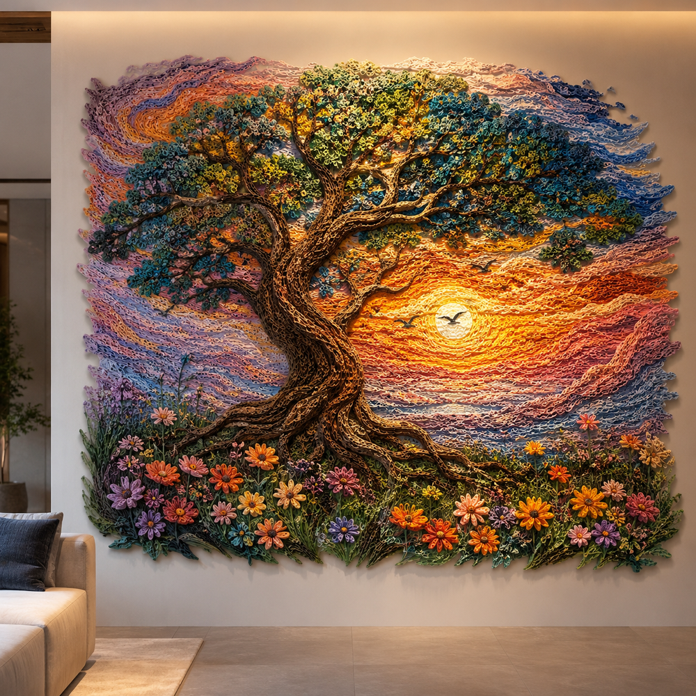Textured wall art made with 3D relief pens