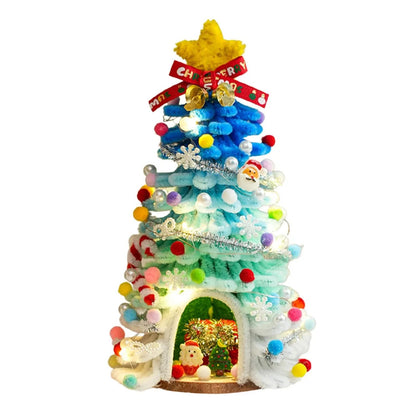 🎄✨DIY Pipe-Cleaner Christmas Tree House Kit with Lights