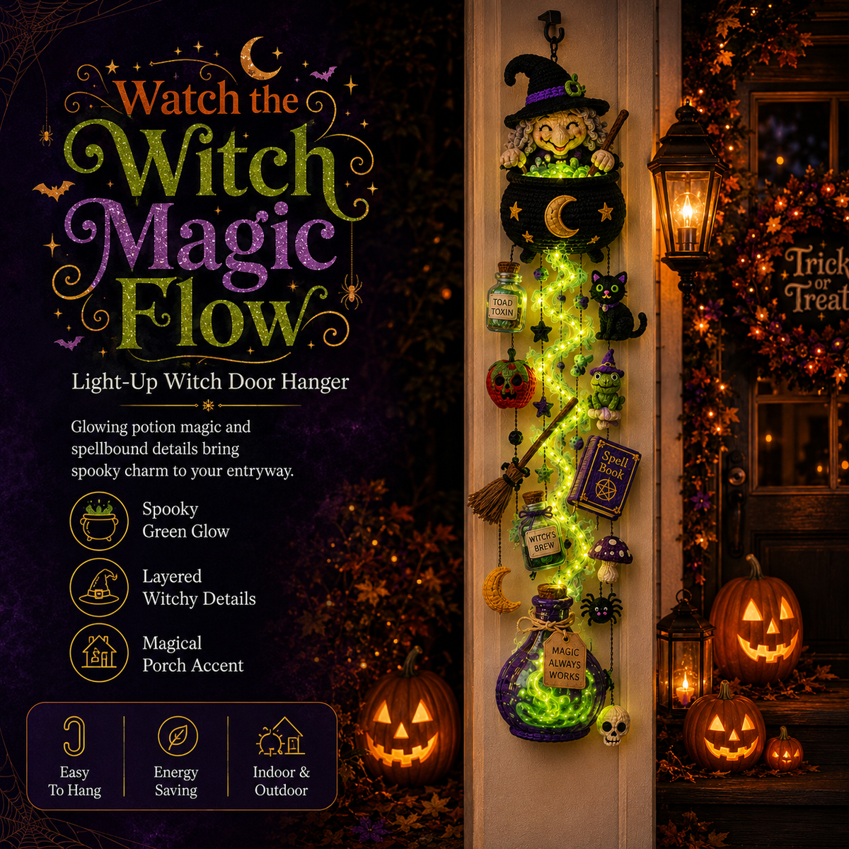 🎃✨ Haunted Glow Cascade Door Hanger Collection 👻🕯️