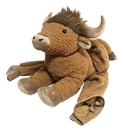🤠🐂 Little Rodeo Rider Plush Bull Costume – Adjustable Cowboy Ride-On Dress-Up