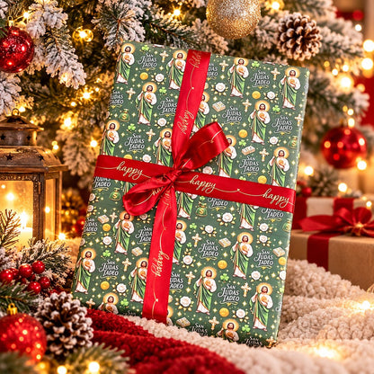 ✝️🎁San Judas Tadeo Christmas Wrapping Paper🎁Buy More Save More