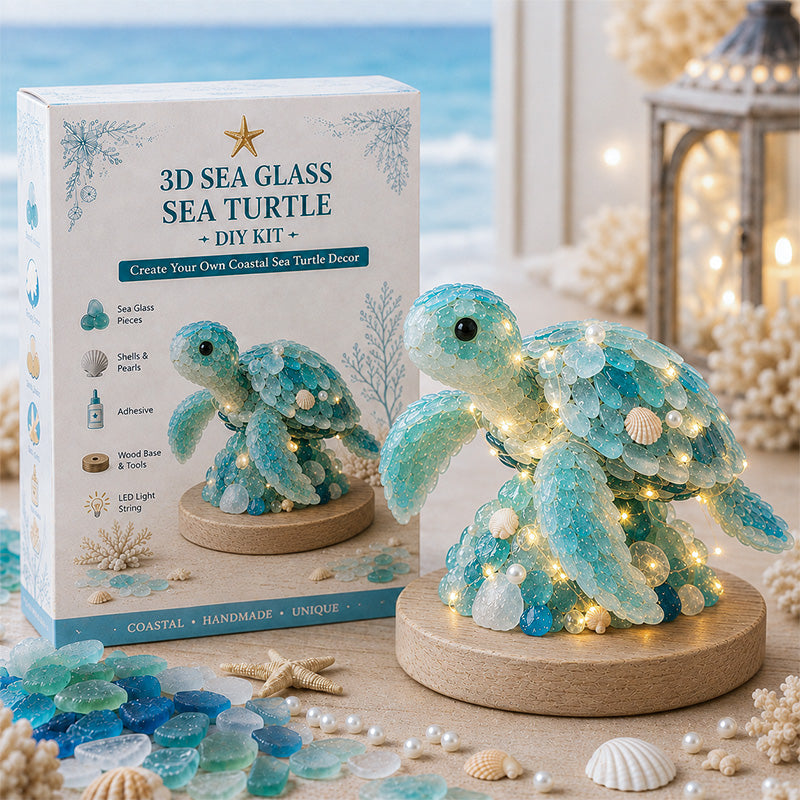 Sea glass sea turtle Christmas ornament