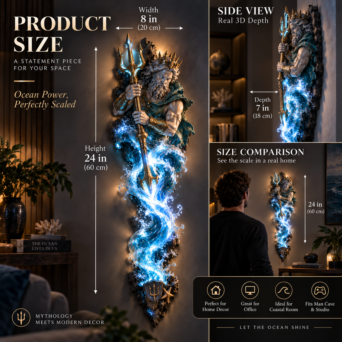 ⏰Limited Stock 50% OFF -  ⚡🌊 Mythological Sculpture Wall Lamp Collection 🏛️✨
