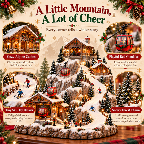Alpine Christmas Ski Village festive mountain details