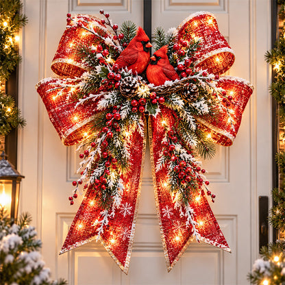 🎄 Christmas Sale 50% OFF! 🎀 Magic Bow Door Hangers – Oversized Light-Up Holiday Bows in 6 Festive Styles