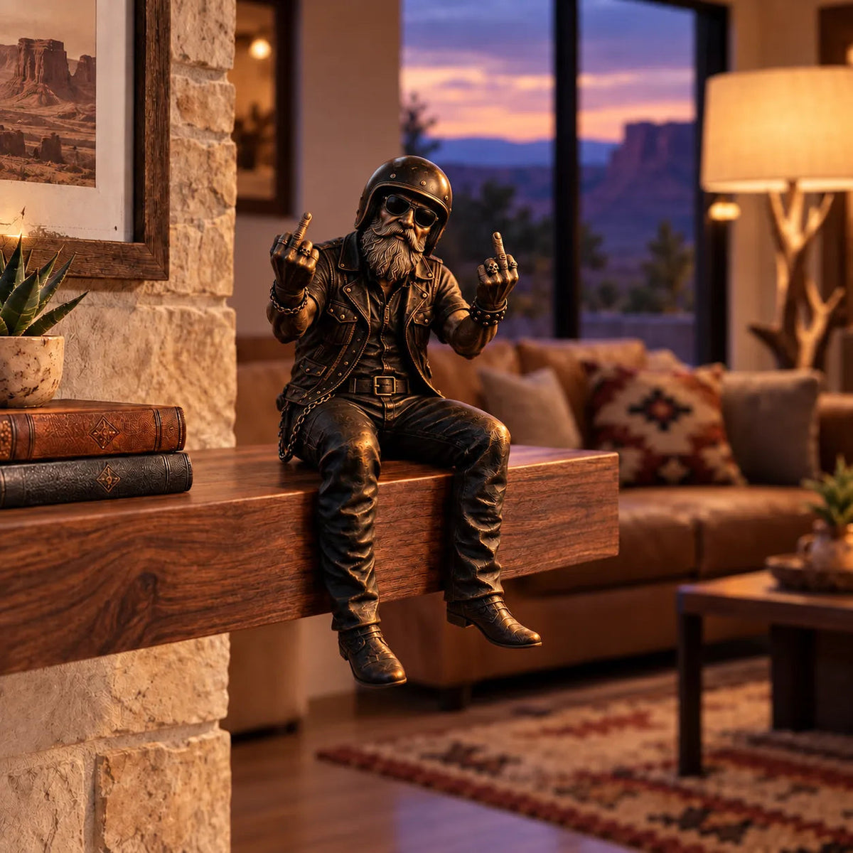 Style B rebellious old biker shelf sitter