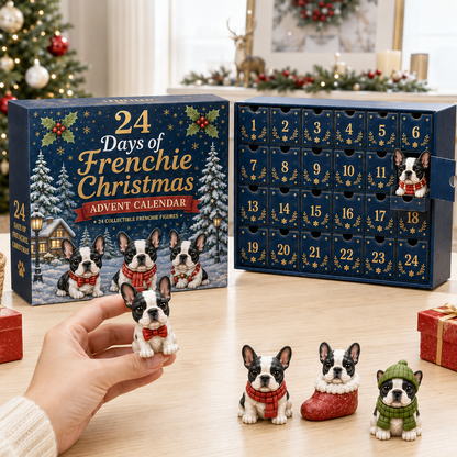 24 Days of Frenchie Christmas Advent Calendar – 24 Unique French Bulldog Collectible Figures