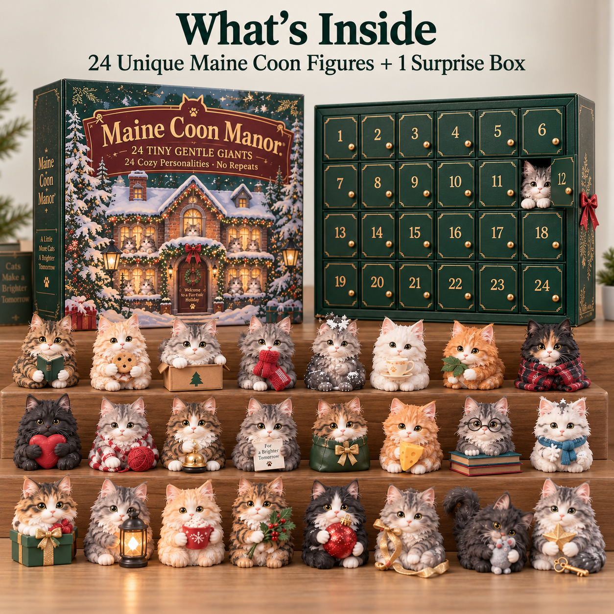 🐈 Maine Coon Manor™ – 24 Tiny Gentle Giants, 24 Unique Maine Coon Collectibles
