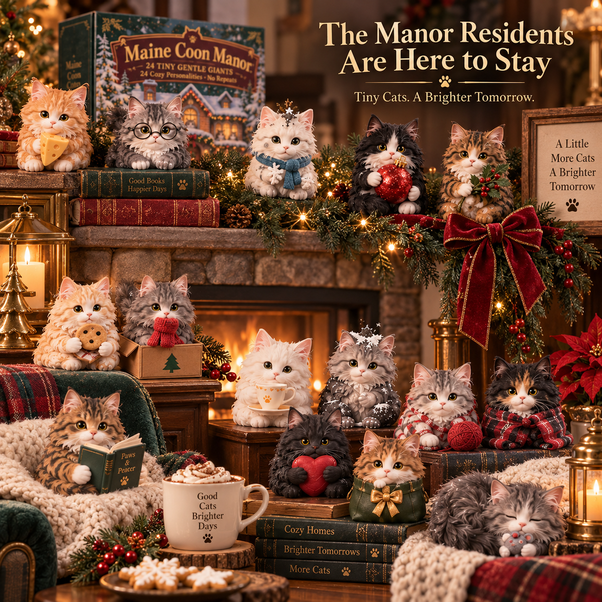 🐈 Maine Coon Manor™ – 24 Tiny Gentle Giants, 24 Unique Maine Coon Collectibles