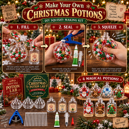 🎄 North Pole Christmas Potion Lab – 8-Piece DIY Squishy Making Kit