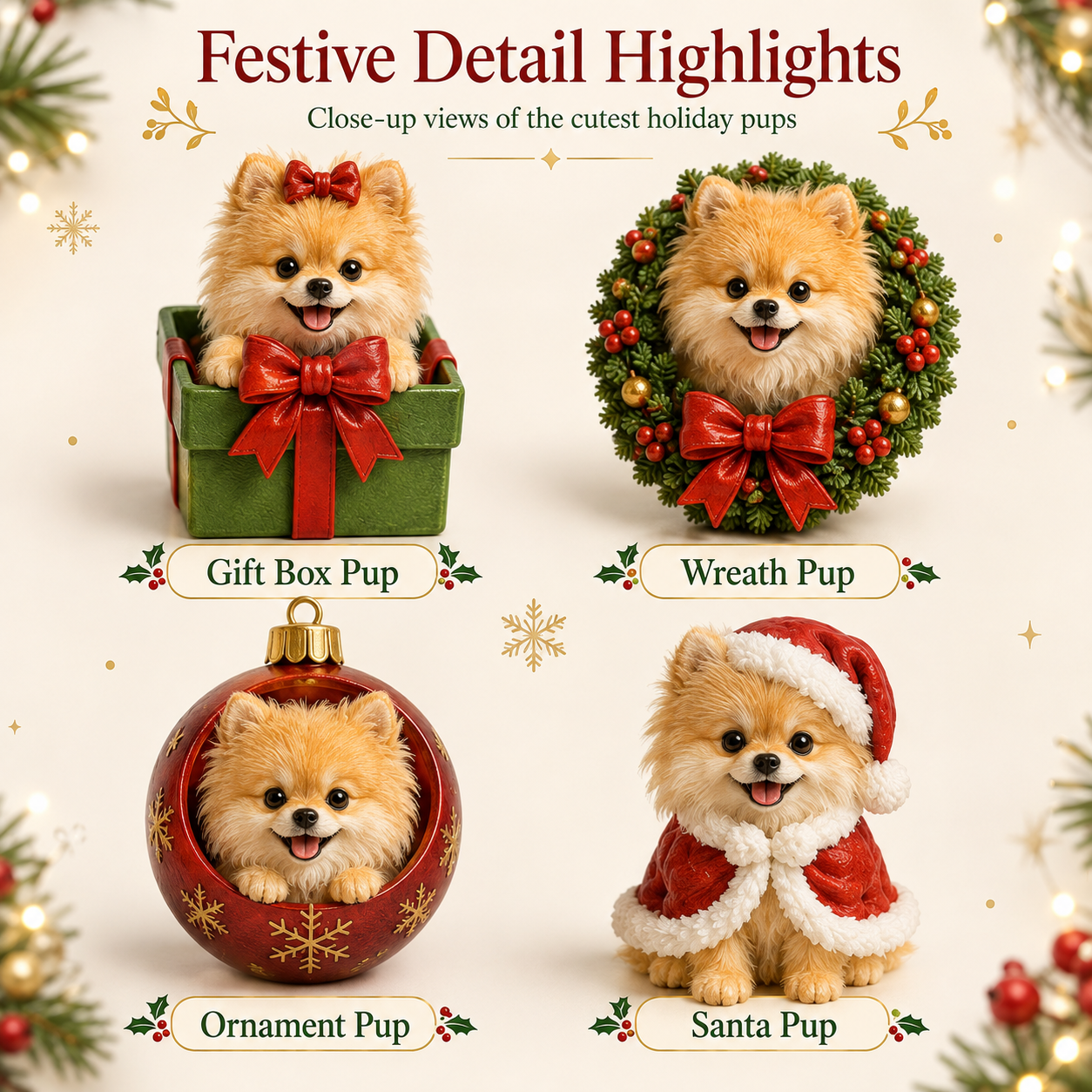 ⏰Limited Stock 50% OFF - 24 Days of Christmas Pomeranians Advent Calendar | 24 Unique Figures