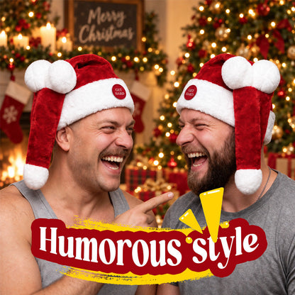 🎅 Jolly Wiggle™ Animated Santa Hat | Funny Moving Christmas Party Hat