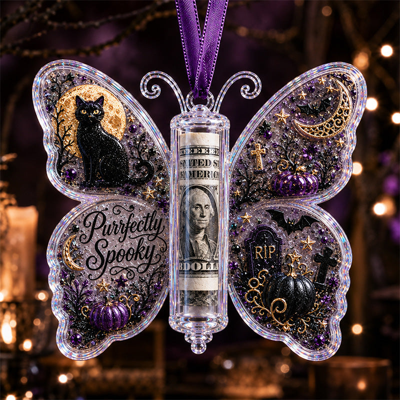 🦋🎃 Halloween Butterfly Cash Holder Ornament