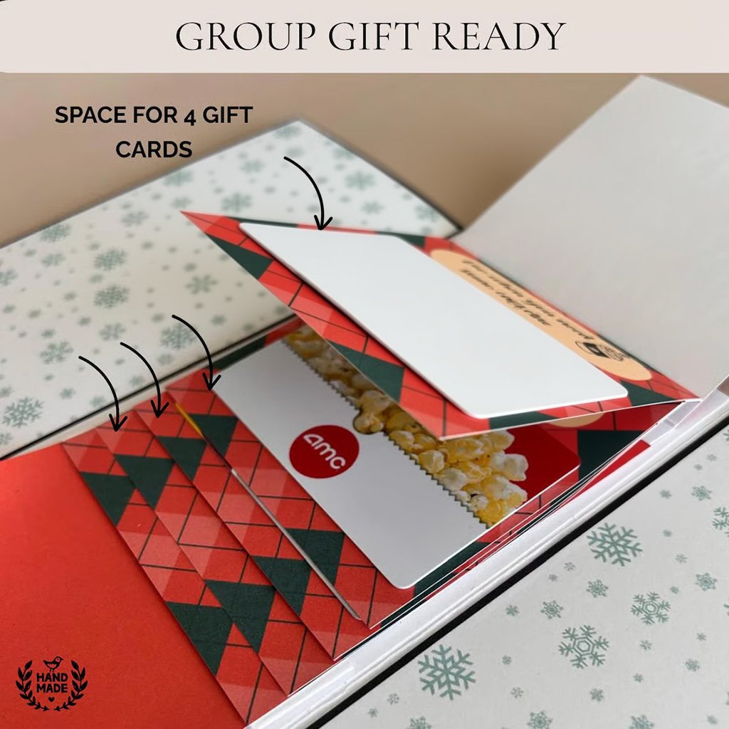 Waterfall booklet with space for four gift cards