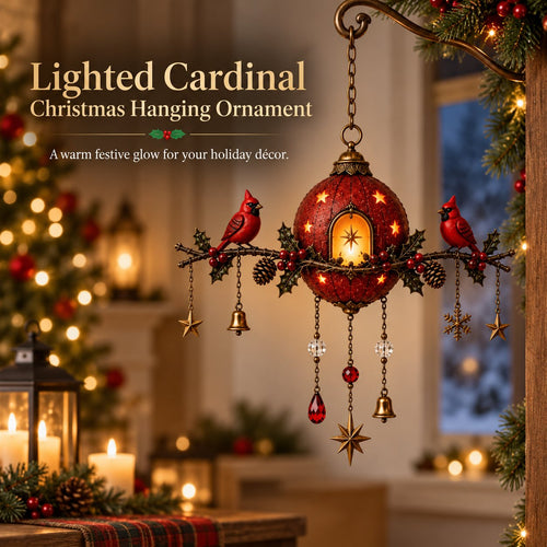 🐦 Lighted Cardinal Christmas Wall Hanging Decor