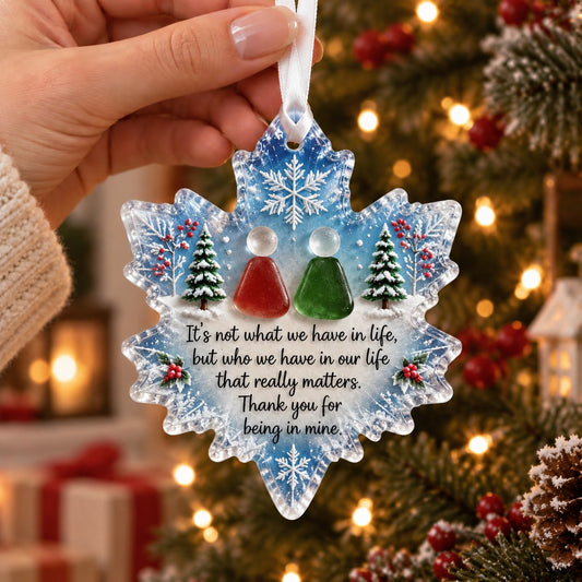 🌊⏰LAST DAY 54% OFF ❄️Snowflake Flat acrylic Ornament – A Meaningful Christmas Keepsake For Someone Special✨