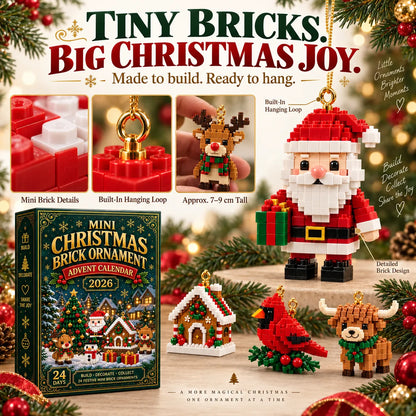 🎄🧱 Build & Hang Christmas Countdown – 24 Mini Holiday Brick Ornaments