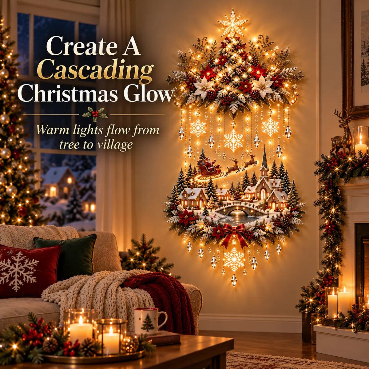 Cascading Christmas glow
