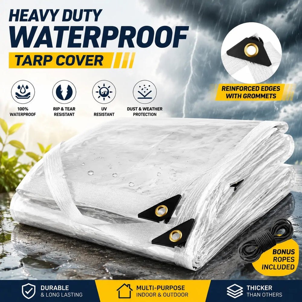 Outdoor area before clear tarp protection