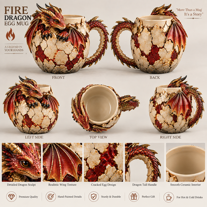 ⏰Limited Stock 50% OFF - 🐉🔥 Dragonbound Realms™ Sculpted Dragon Mug Collection ✨☕