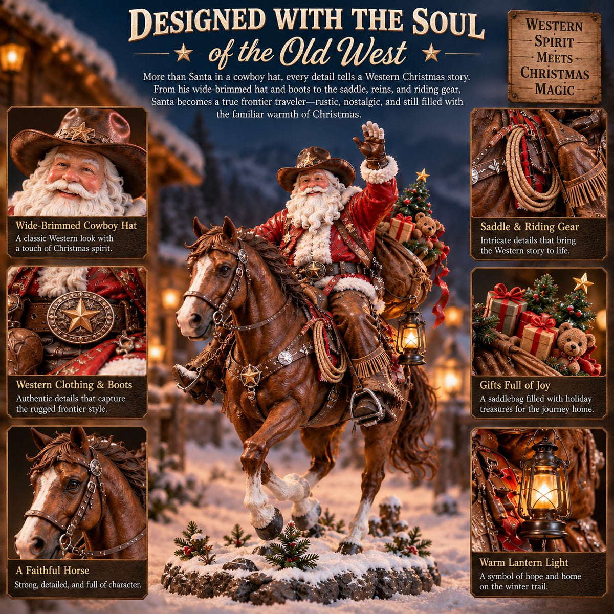 🤠🎄 Home for Christmas Cowboy Santa – Rustic Western Holiday Memory Keepsake
