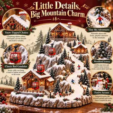 Alpine Christmas Ski Village miniature details