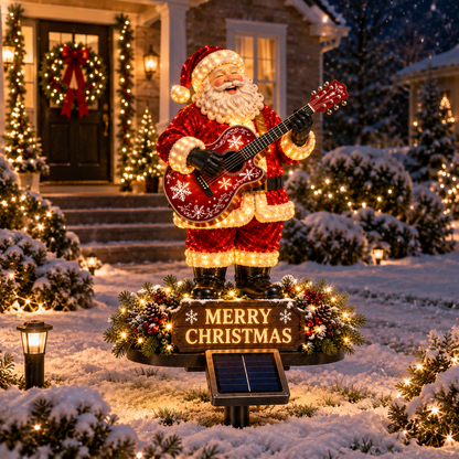 🔥49% Off Last Day Solar-Powered Light-Up Guitar Santa Christmas Yard Decoration
