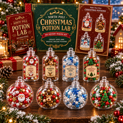 🎄 North Pole Christmas Potion Lab – 8-Piece DIY Squishy Making Kit