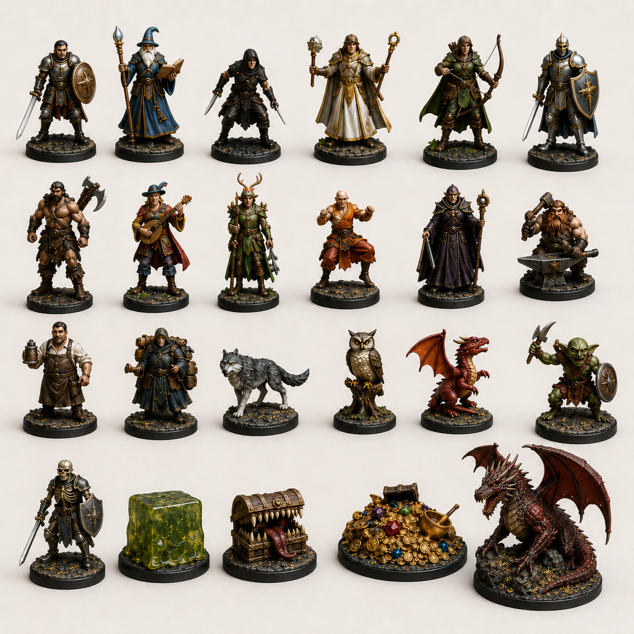 Complete fantasy miniature collection