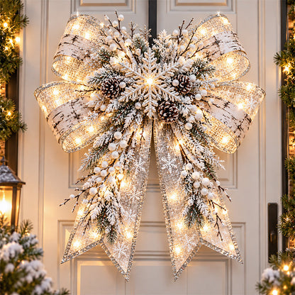 🎄 Christmas Sale 50% OFF! 🎀 Magic Bow Door Hangers – Oversized Light-Up Holiday Bows in 6 Festive Styles