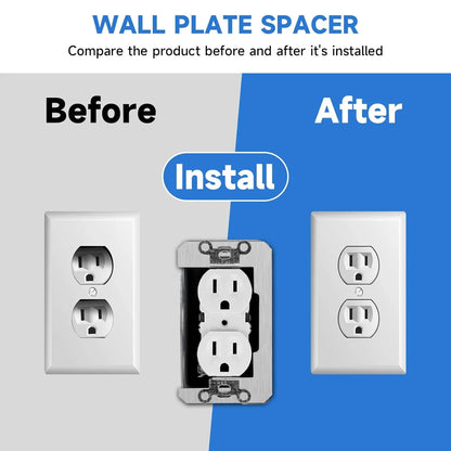 Metal Outlet Spacer Plates – Flush-Fit Leveling for Loose & Recessed Outlets
